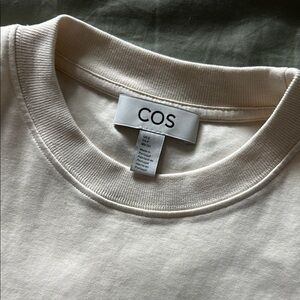 COS Off-White Crewneck Tee, SZ SMALL